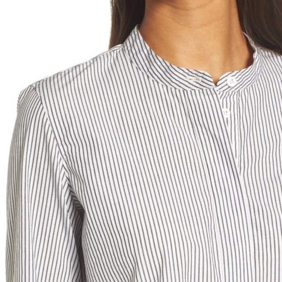 Madewell Lakeside Peplum Cotton Striped Button Down Shirt Top Size Medium - Picture 10 of 10